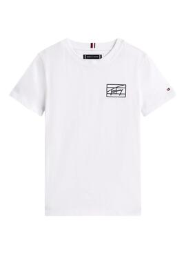 T-Shirt Tommy Hilfiger Varsity Logo in Weiß für Kinder
