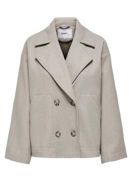 Kurzmantel Only Nancy in Beige für Damen.