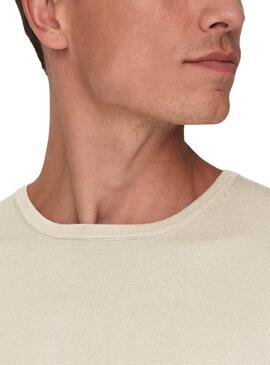 Pullover Only and Sons Wyler beige für Herren.