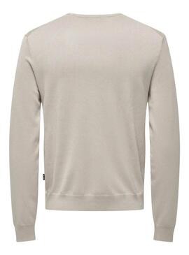 Pullover Only and Sons Wyler beige für Herren.