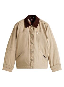 Tommy Jeans Cord Kragen Beige Damenjacke.