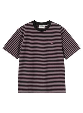 T-Shirt Carhartt Verner gestreift in Rosa und Schwarz für Damen