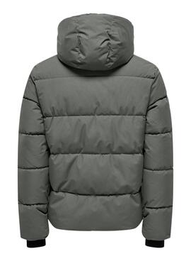 Gepolsterte Jacke Only and Sons Selijah in Grün für Männer.