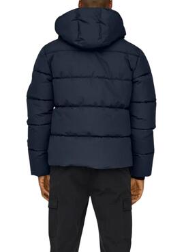 Gepolsterter Only and Sons Selijah Schwarzer Bikerjacke für Herren.