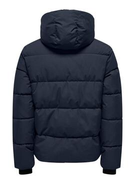 Gepolsterter Only and Sons Selijah Schwarzer Bikerjacke für Herren.