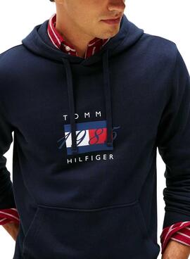 Sweatshirt Tommy Hilfiger Linear Marine für Herren.