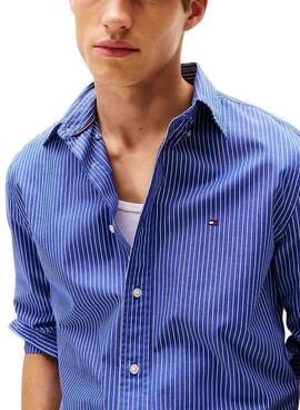 Hemd Tommy Hilfiger Hairline blau für Herren