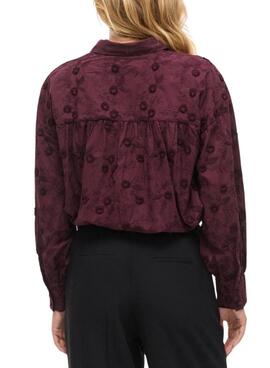 Bluse Vila Visimone Burgunder für Damen