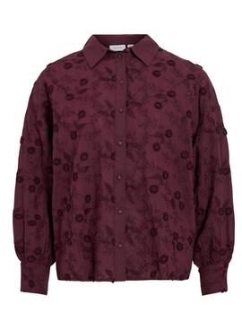 Bluse Vila Visimone Burgunder für Damen