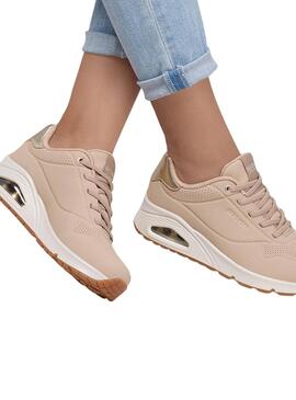 Skechers Uno Shimmer rosa Damenschuhe.