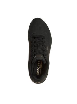 Skechers Uno schwarze Turnschuhe für Damen