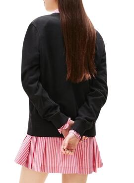 Sweatshirt Tommy Jeans Ess Logo Schwarz für Damen