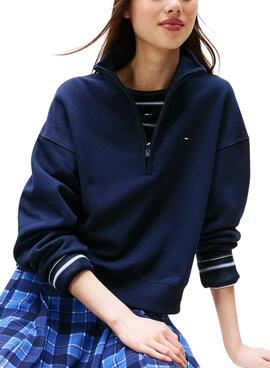 Tommy Jeans Boxy Blue Damen-Sweatshirt.