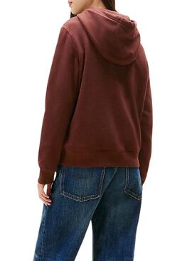 Sweatshirt Tommy Jeans Kapuze Braun für Damen