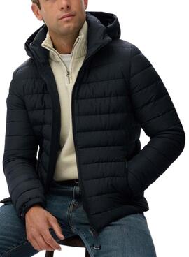Gepolsterter Superdry Fuji-Steppmantel in Blau für Herren.