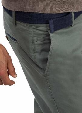 Chinohose El Ganso in Grün, Slim Fit für Herren.