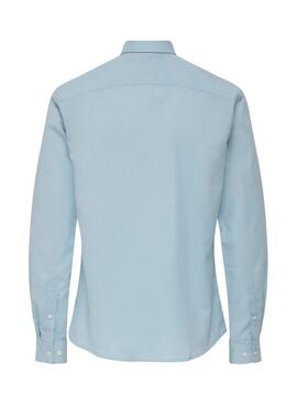 Hemd Only and Sons Alvares Oxford in Blau, Slim Fit für Herren.