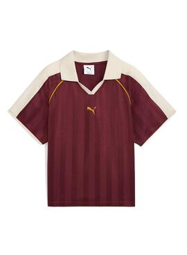 T-shirt Puma T7 Football Granatrot für Damen.
