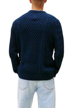Pullover Tommy Jeans Cable in Marineblau für Herren