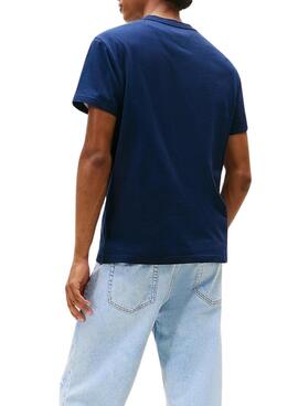 T-Shirt Tommy Jeans Font Play in Marineblau für Herren.