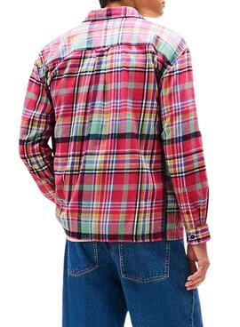 Tommy Jeans Utility Flanellhemd in Pink für Herren