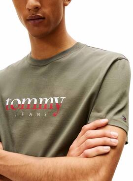 Grünes Tommy Jeans DNA T-Shirt für Herren