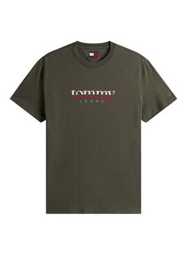 Grünes Tommy Jeans DNA T-Shirt für Herren