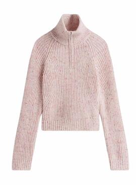Tommy Jeans Zip Pink Pullover für Damen.