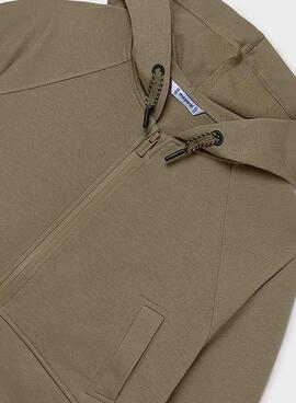 Sweatshirt Mayoral mit grünem Reißverschluss für Mädchen
