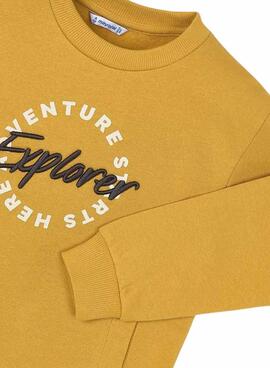Sweatshirt Mayoral mit Stickerei in Senfgelb für Jungen