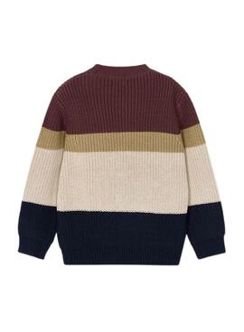 Pullover Mayoral lila für Jungen mit Streifen.