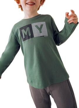 T-Shirt Mayoral Basic Buchstaben Grün für Jungen.