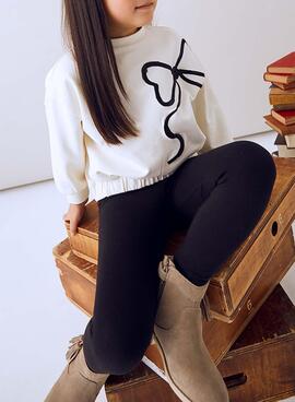 Mayoral Leggings und Sweatshirt mit Schleife für Mädchen.
