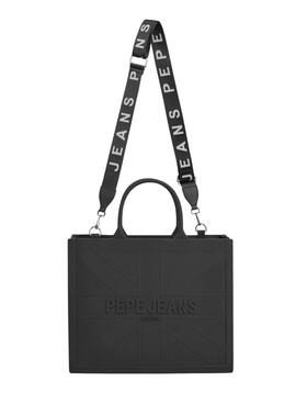 Handtasche Pepe Jeans Gabrielle aus schwarzem Gummi für Damen