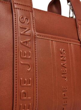 Handtasche Pepe Jeans Zadie rechteckig braun für Damen