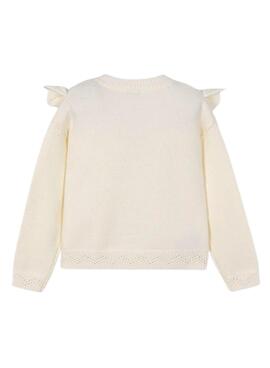 Mayoral Strickpullover in Lochmuster in Beige für Mädchen