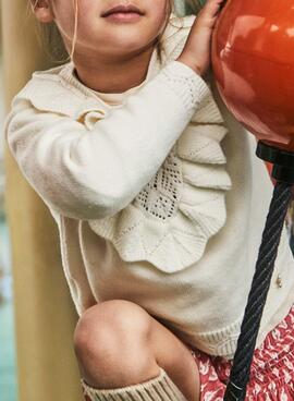 Mayoral Strickpullover in Lochmuster in Beige für Mädchen