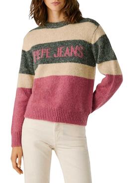 Pepe Jeans Carlis gestreiftes Color-Block-Trikot für Damen.