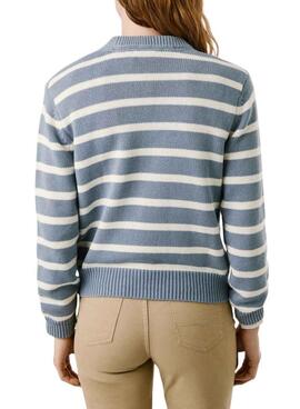 Pullover Pepe Jeans Caprice gestreiftes blau für Damen.