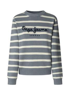 Pullover Pepe Jeans Caprice gestreiftes blau für Damen.