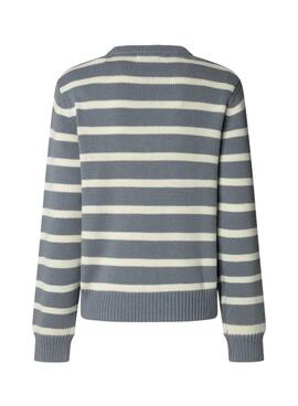 Pullover Pepe Jeans Caprice gestreiftes blau für Damen.