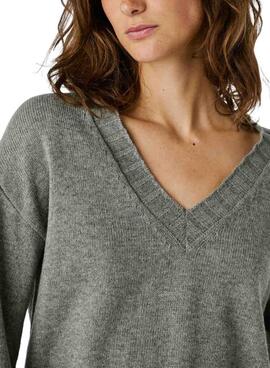 Pullover Pepe Jeans Cherice V-Ausschnitt grau für Damen