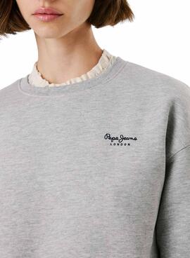 Sweatshirt Pepe Jeans Babi Rundhalsausschnitt grau für Damen