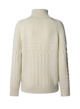 Pullover Pepe Jeans Caresse geflochten in Beige für Damen