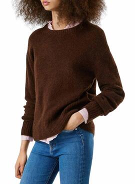 Pullover Pepe Jeans Cecil Rundhalsausschnitt braun für Damen