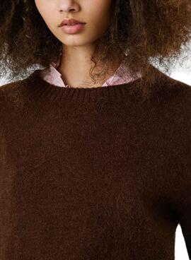 Pullover Pepe Jeans Cecil Rundhalsausschnitt braun für Damen