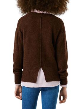 Pullover Pepe Jeans Cecil Rundhalsausschnitt braun für Damen