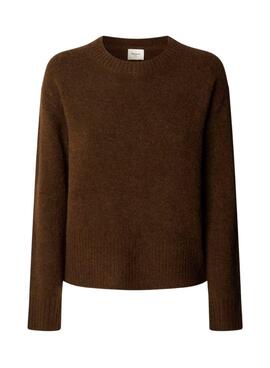 Pullover Pepe Jeans Cecil Rundhalsausschnitt braun für Damen