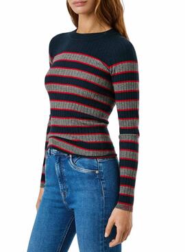 Pepe Jeans Clarisse gestreifter Rippenstrick-Jersey für Frauen