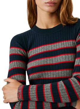 Pepe Jeans Clarisse gestreifter Rippenstrick-Jersey für Frauen